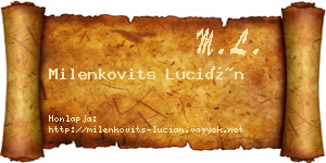 Milenkovits Lucián névjegykártya
